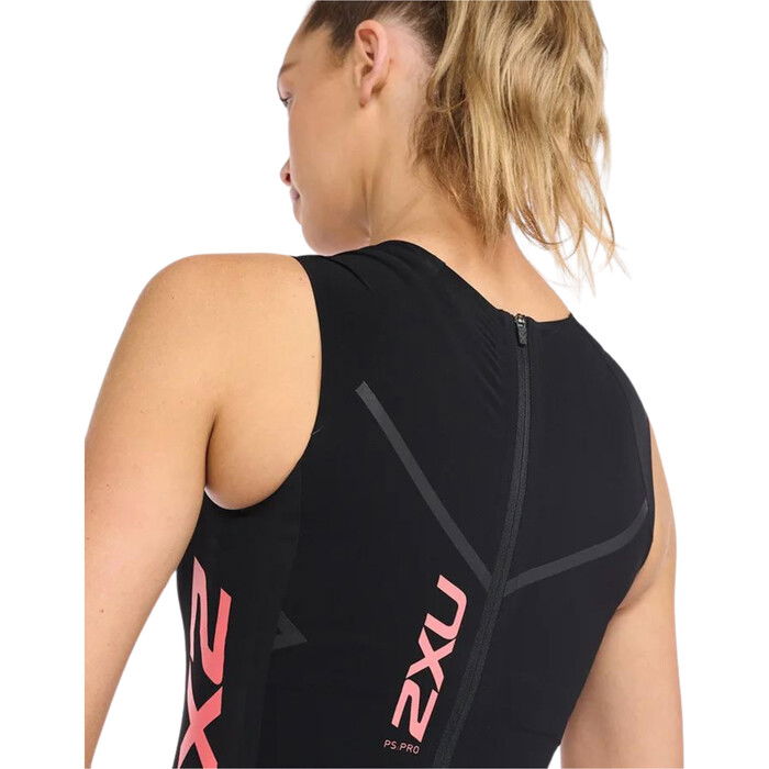 2024 2XU Mujer Propel Swimskin WT6659d - Black / Hyper Coral